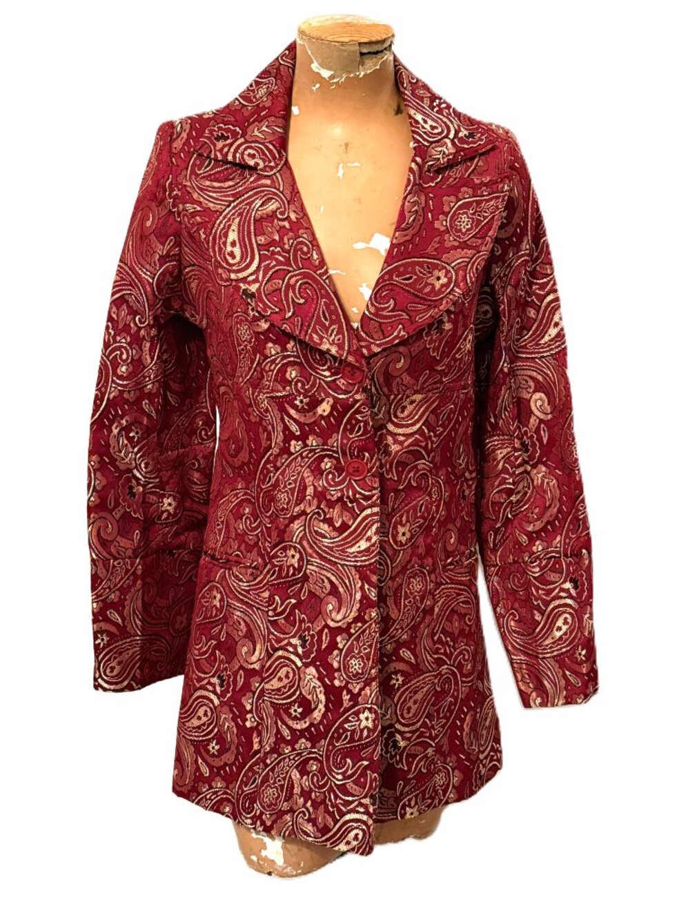 Wet Seal Vintage Y2K Steampunk Coat Jacket Small Red Holiday Costume Cosplay
